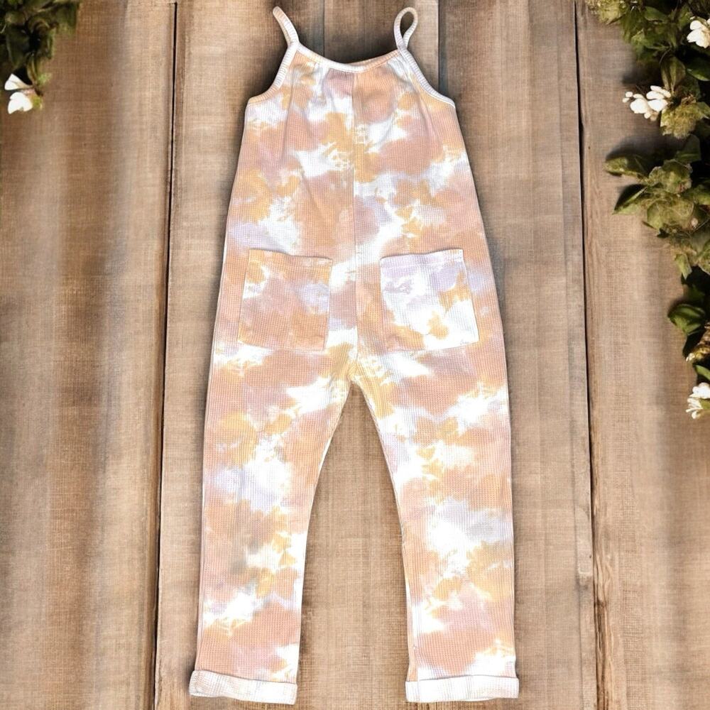 Grayson Mini Girls 4T Jumpsuit Tie Dye Cottagecore Beach Romper Boho Earthy